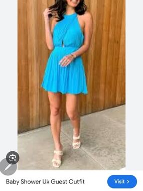 Vici Sleeveless Halter Blue Mini Romper